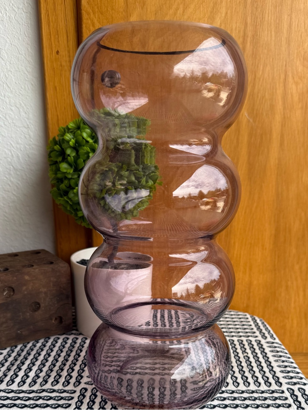 12” Enchanted Purple Bubble Glass Vase